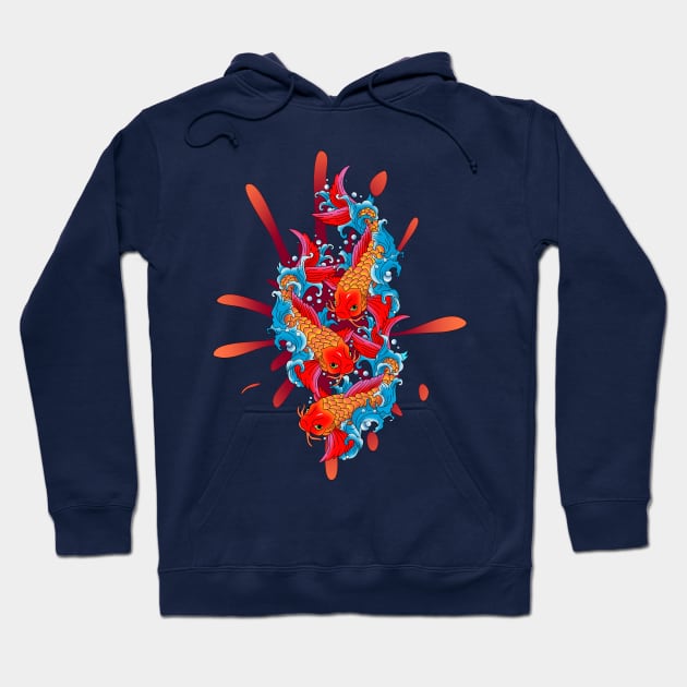 Japanese, goldfish Hoodie by MARK ASHKENAZI